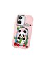 Poco C65 Compatible Case Camera Protector Pink Silicone Couple Phone Case Panda Patterned - 3
