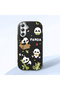 Samsung Galaxy M34 Compatible Case Camera Protective Black Silicone Couple Phone Case Panda Patterned