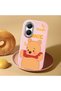 Poco X7 Pro Compatible Case Camera Protector Pink Silicone Couple Phone Case with Bear Pattern - 2