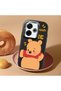 Poco M6 Compatible Case Camera Protector Black Silicone Couple Phone Case with Bear Pattern - 2
