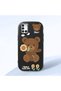 Samsung Galaxy A31 Compatible Case Camera Protective Black Silicone Couple Phone Case Bear Patterned