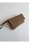 Simple Model Clutch Bag, Portfolio Bag, Handbag Straw Broken Glass Black - 5