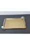 Figured, Metal-Handled, Stainless Steel Rectangular Tray Luxury Presentation Tray Light Gold-Silver - 4