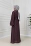 Bolero Detailed Defne Dress with Buckle Detail - Bordo - 4