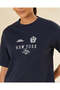 Women Navy Embellished T-Shirt - 4