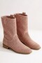 Mellow Women's Suede Low Heeled Summer Boots, Perforated Summer Women's Booties - 2