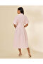Women Pink Striped Midi Dress - 3