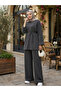Women's Islamic Clothing Modal Fabric Tie-Strap Detailed Crew Neck Top and Bottom Set - 4