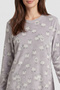 Sheep Print Fleece Nightdress with Long Sleeves - 5