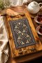 Wooden Ceramic Patterned Handmade Decorative Serving Tray with Handle 44.5 X 29 X 1.5 cm