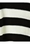 Black Crew Neck Striped Girls' Knit Sweater - 3