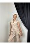Women's Beige Jacket-Pants Set Jacket Pants Set Jacket Lapel Buttoned Sleeveless Wide Leg - 2