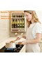Spice Rack and Kitchen Storage Organizer - 3-Tier Kitchen Shelf with Drawers and Hooks for Spice Jars, No-Drill Adhesive Wall Mount for Home Organization - 6
