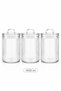 1400 ml Set of 3 Ribbed Glass Storage Jars with Glass Lids Transparent Glass Food Legumes Pasta Coffee Storage Container - 5
