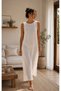 Muslin Long Dress %Cotton Relaxed Fit Lining Nightgown Beach and Casual Dress