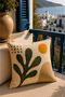Olive Serenity Collection |   Set of 4 Decorative Throw Pillow Covers with Aegean-Inspired Olive Branches and Modern Botanical Patterns - 4