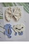 Bowknot Buckle Handmade 100% Cotton 3-Piece Children's Gift Set Hair Accessory - 4