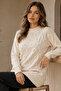 Patterned Knitwear Sweater R4514 Stone Color - 2