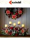 4 Pieces Glittered Poinsettia Christmas Tree Ornament Christmas Flower Red Gold 14 cm - 7