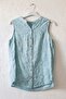 Light Blue Hakim Collar Sleeveless Buttoned Embroidered Casual Cotton Woven Blouse 70 60 - 2