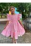 Pink Checkered Summer Girl's Beach Dress - 7