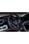 Microfiber Leather Car Medium Steering Wheel Cover (14.5''-15'',Black Dark Blue) - 2
