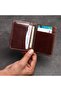 محفظة جلدية من FOXHACKLE للرجال والنساء، محفظة رفيعة قابلة للطي مع خاصية حجب RFID، تصميم نحيف للجزء الأمامي - 2