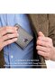 محفظة رجالية نحيفة من الجلد مع تقنية RFID ونافذتين للبطاقات مع صندوق هدايا - 7