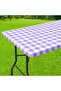 One rectangular picnic tablecloth, stretchy waterproof laminated vinyl tablecloth, checkered pattern, dining, camping and outdoor...