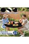 Round stretch tablecloth – conforms to table shape, waterproof, and washable; camping, dining, and indoor/outdoor use. -120cm- Pink - 2