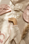 Amoré 100% Cotton 5-Piece Newborn Baby Girl Hospital Discharge Set - Ecru & Salmon'Love Me' Embroidered Pre - 2