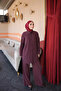 Plum Shirt Collar Tunic Pants Set