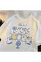 Mi̇ngalondon Wind Blowing Cat Printed White Unisex Oversize T-Shirt
