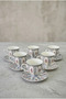 Marinette 6-Person Porcelain Coffee Tea Cup Set Gray 200 ml 09413