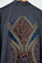 Ethnic Embroidered Oversized Denim Kimono - 5