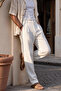 Men's Patterned Knitted Linen Baggy Trousers - 3