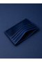 Minimal Card Holder – 100% Genuine Crazy Leather Blue - 3
