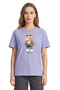 Women's Blue Jacketed Teddy Bear Printed 100% Cotton Comfortable Fit T-Shirt