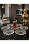 Set of 6 12 cm Glass Tea Plates Elysia and Chubby Cup Compatible Striped Coasters - 2