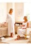 New Season Ecru Lace Detailed Buttoned Design Wide Strap 100% Cotton Maternity Nightgown Set - 8