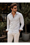 Men's White Black Striped Lycra 100% Cotton Regular Fit Sports Shirt Long Sleeve Casual Shirt - 2