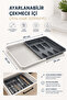 Adjustable Gray Spoon Holder Organizer – Expandable Drawer Organizer Gray-Anthracite - 2