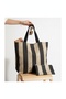 Black Striped Shoulder Bag - 3
