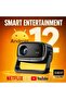 Full HD 1080P Smart Portable Projector | Android 12 with Built-in Netflix, Auto Focus & Auto Keystone, 120-Inch Display, Rotating Stand for Home Cinema, Gaming & Ceiling Projection – Black - 6