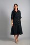 Women's Italian Cotton Pocket Embossed Floral Embroidery Oversize Long Dress - 2
