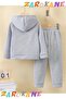 Kid's Winter Cotton Hooded Tracksuit Set with Kitten Print (Bottom Pants with Pockets) - 2