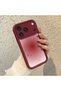 iPhone 17 Pro Max Compatible Burgundy Blur Gradient Star Pattern Silicone Case