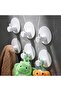 Stainless Steel Adhesive Wall Hooks, White 6 Pack | Traceless 3M adhesive mounting, no drilling for bathroom, kitchen & home storage