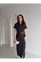 Hayis Button Detailed Midi Dress 4633 - Black