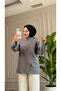6403 - Stylish Comfortable Horizontal Button Detailed Woven Soft Fabric Women's Shirt - 7